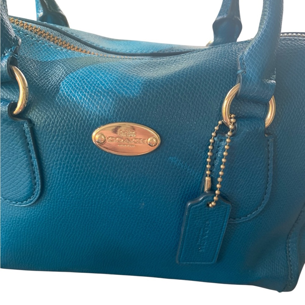 Coach Mini Benett Crossbody in Turquoise pebbled leather - Picture 4 of 13